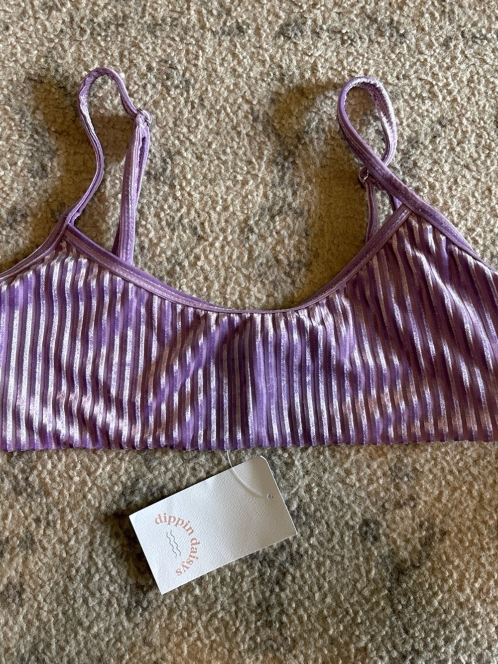 Dippin' Daisy's Lavender Ribbed Scoop Bralette